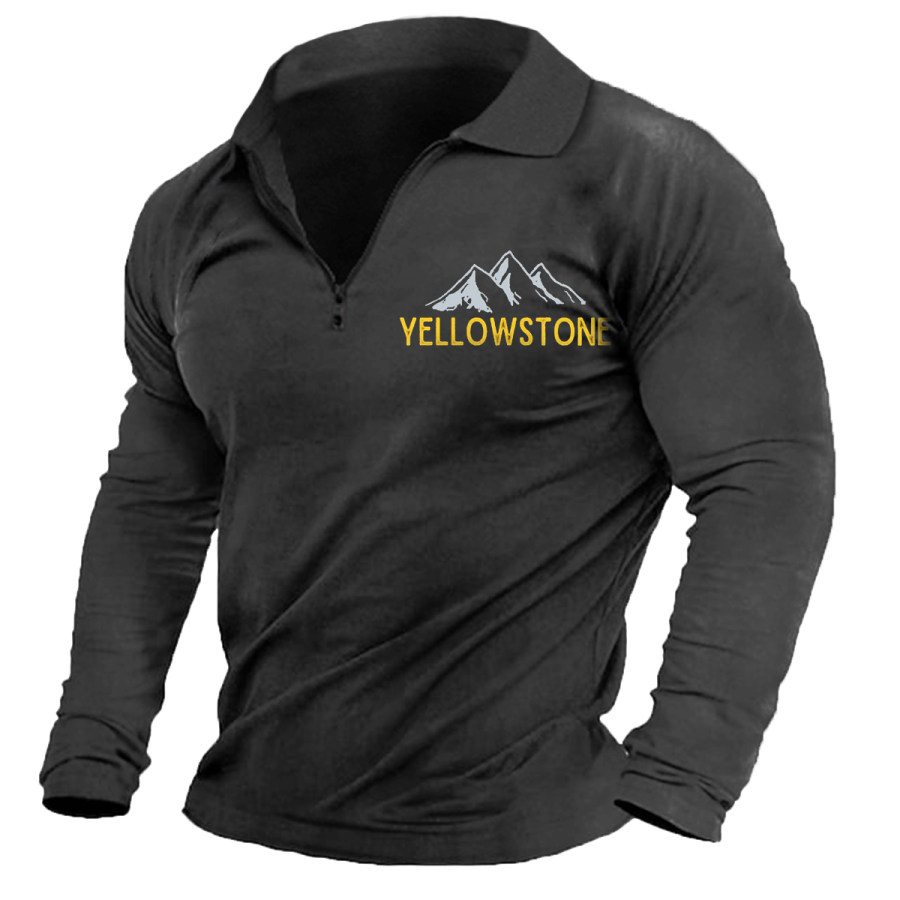 

Men's Vintage Yellowstone Western Denim Long Sleeve T-Shirt