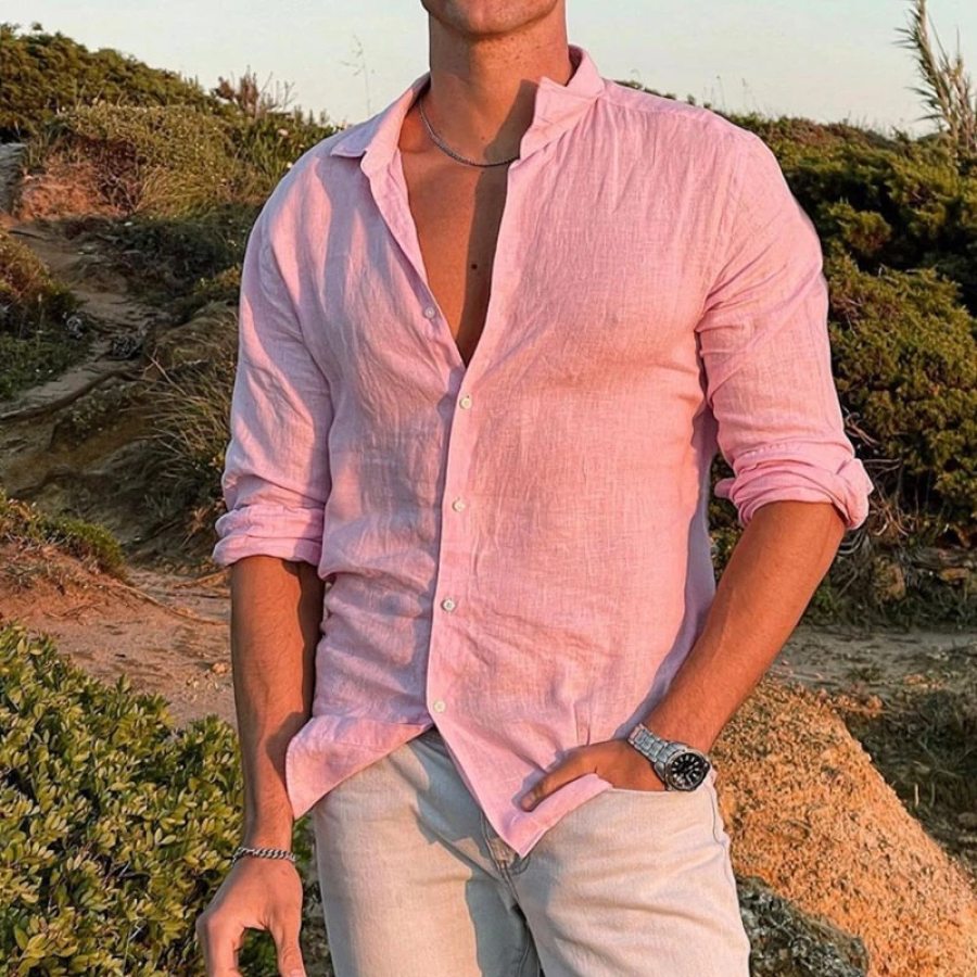 

Men's Vintage Casual Long Sleeve Shirt