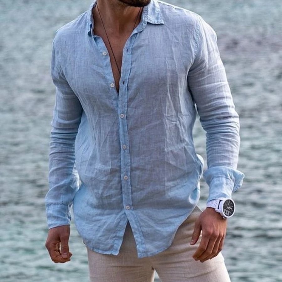 

Men's Vintage Casual Long Sleeve Shirt
