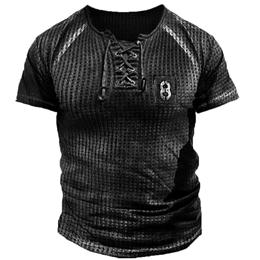 

Camiseta De Manga Corta Para Hombre Vintage Waffle Talla Ocho