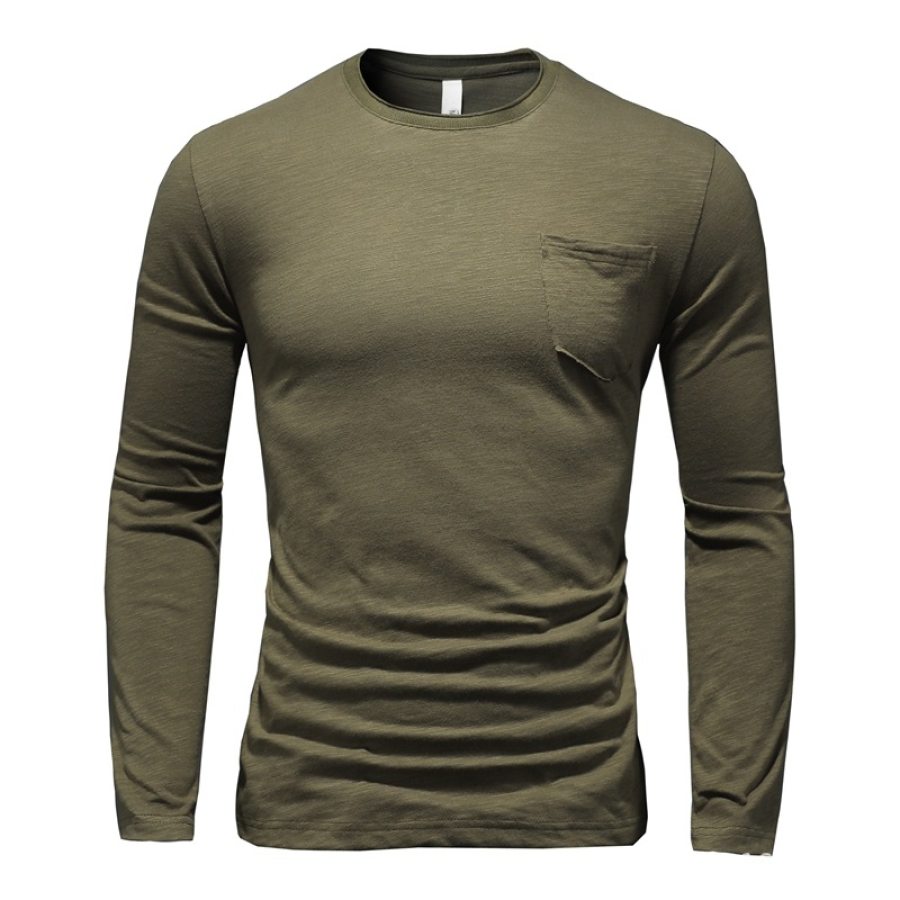 

Men's Retro Casual Long Sleeve T-Shirt