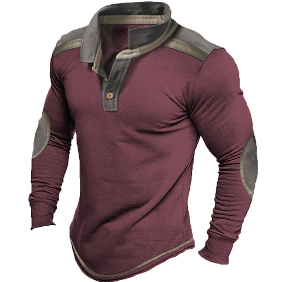 

Men's Retro Casual Long Sleeve T-Shirt