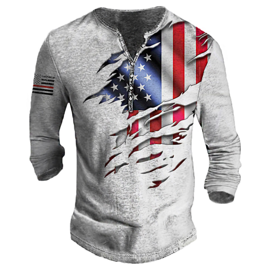 

Men's Vintage American Flag Long Sleeve T-shirt