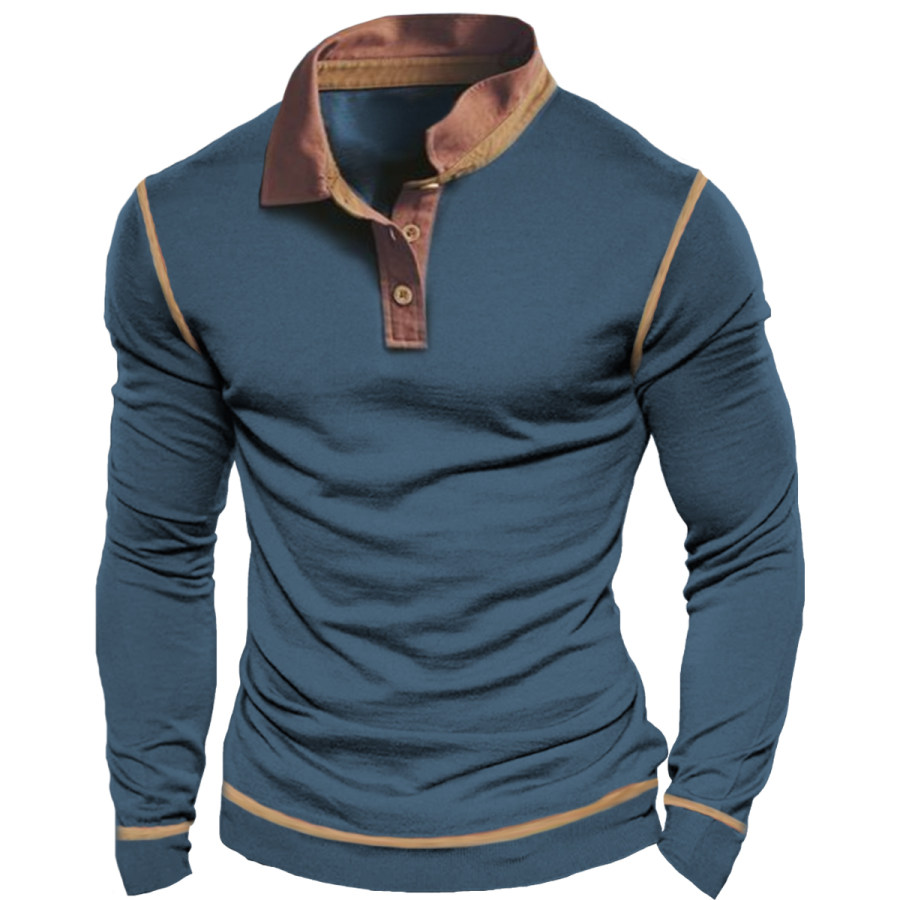 

Men's Retro Casual Long Sleeve T-Shirt