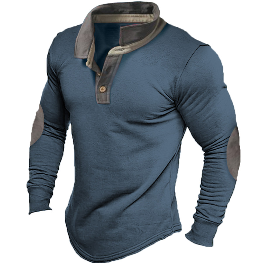 

Men's Retro Casual Long Sleeve T-Shirt