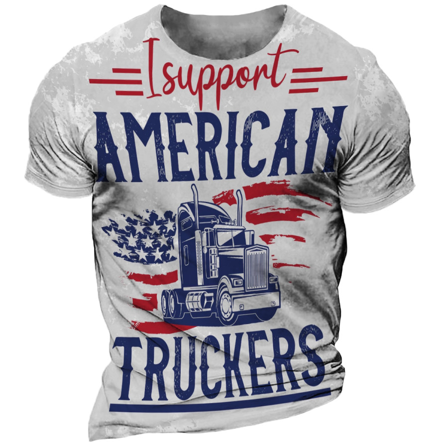 

Men's Retro Motorcycle Style Round Neck Short-sleeved T-shirt