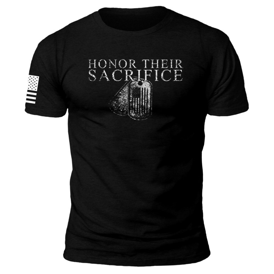 

Men's Outdoor “HONOR THEIR SACRIFICE” Print T-shirt