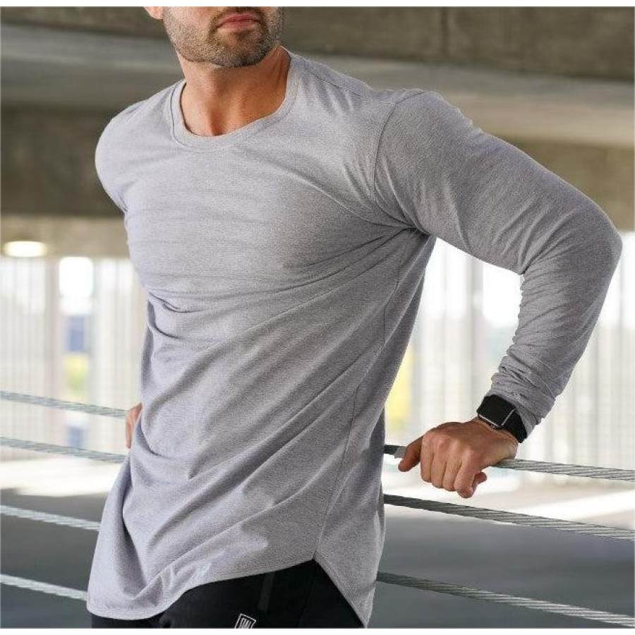 

Men's Casual Sports Round Neck Long Sleeve T-Shirt