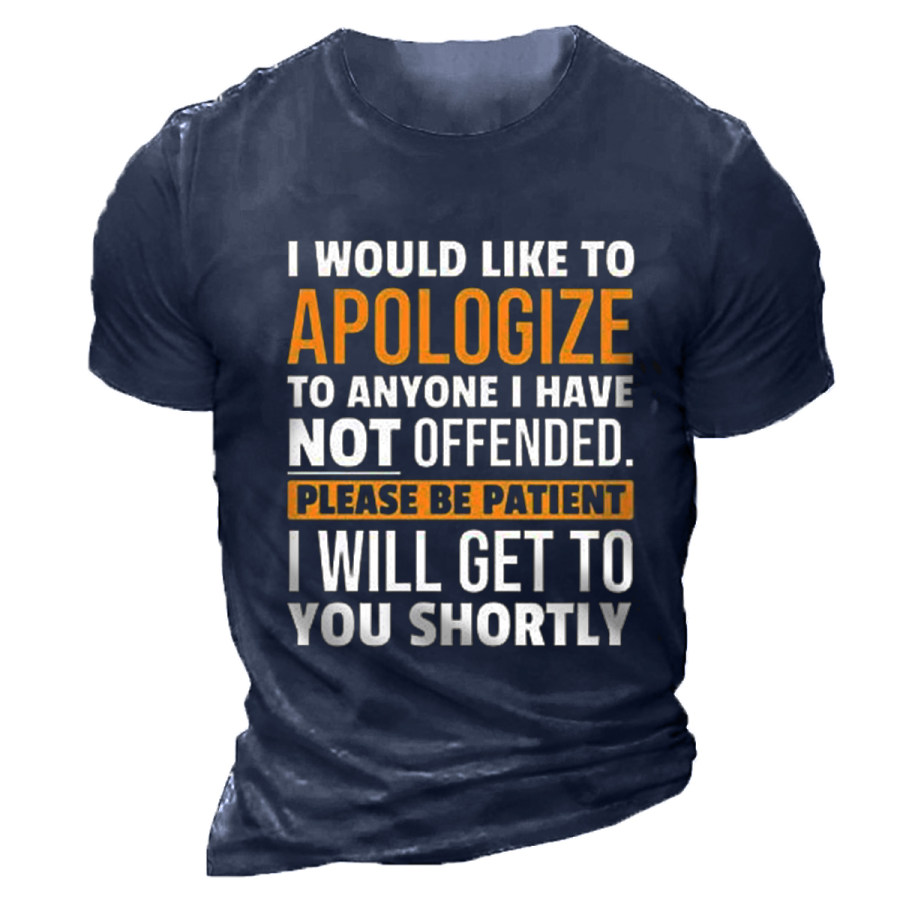 

Men's Vintage NOT OFFENDED Round Neck Short Sleeve T-Shirt