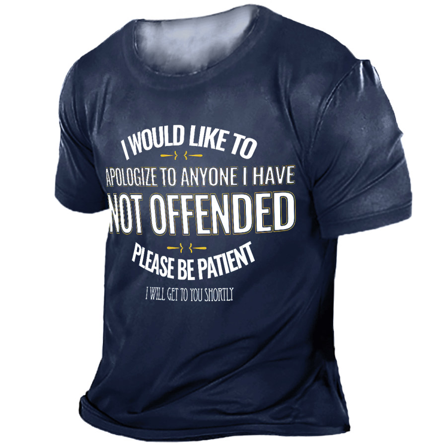 

Men's Vintage NOT OFFENDED Round Neck Short Sleeve T-Shirt