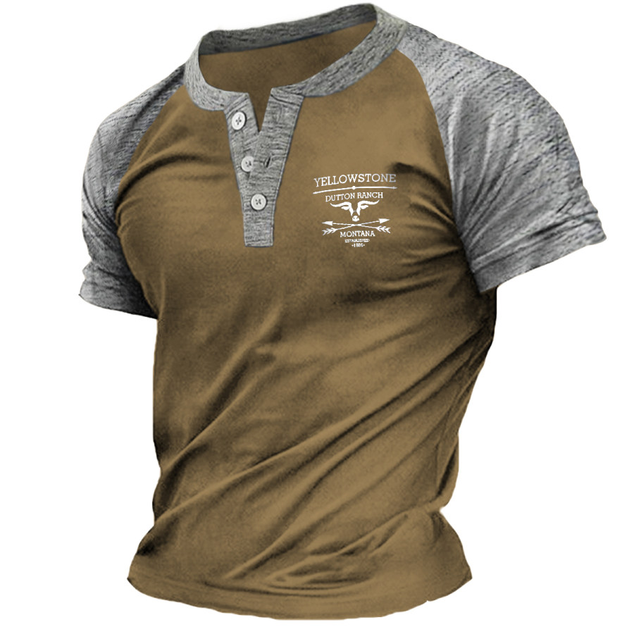 

Men's Vintage Yellowstone Round Neck Short Sleeve T-Shirt