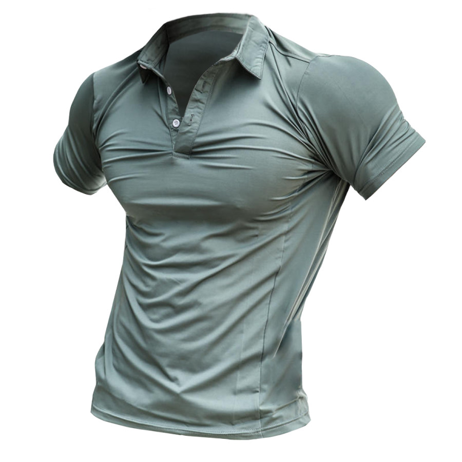 

Men's Vintage POLO Collar Short Sleeve T-Shirt