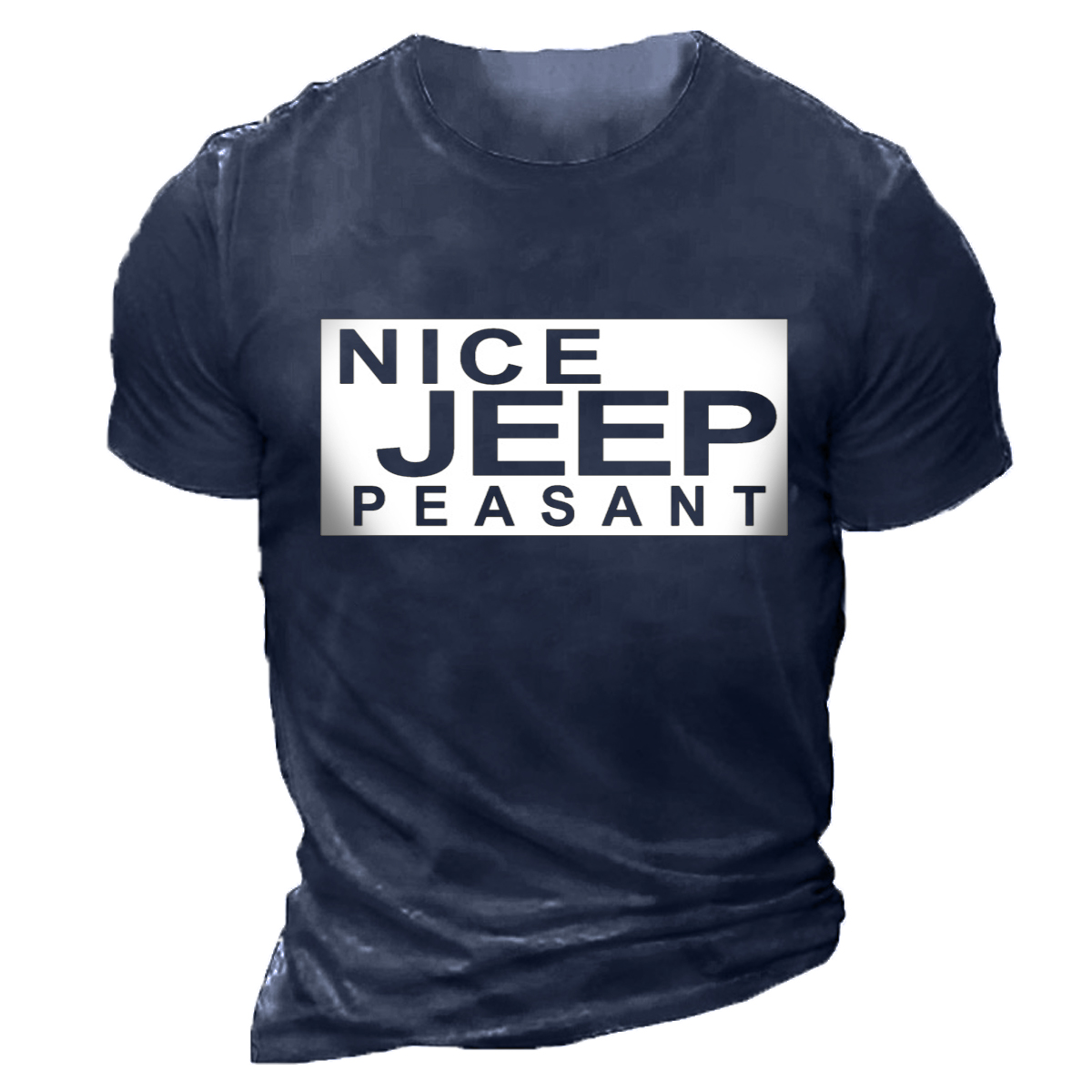 Men's Retro Nice Jeep Chic Peasant Round Neck Short Sleeve T-shirt