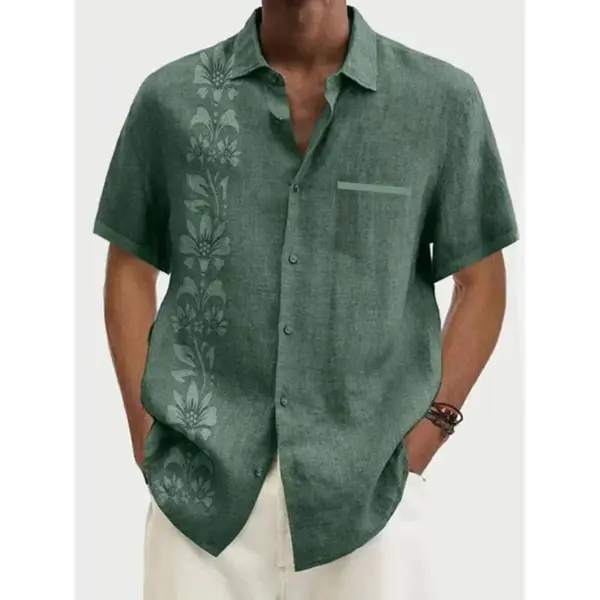 Men's Solid Color Casual Hawaiian Beach Shirt - Blaroken.com 