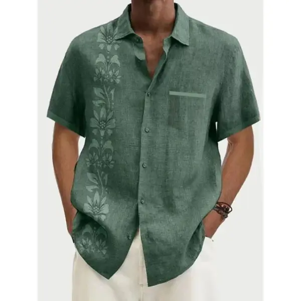 Men's Solid Color Casual Hawaiian Beach Shirt - Kalesafe.com 