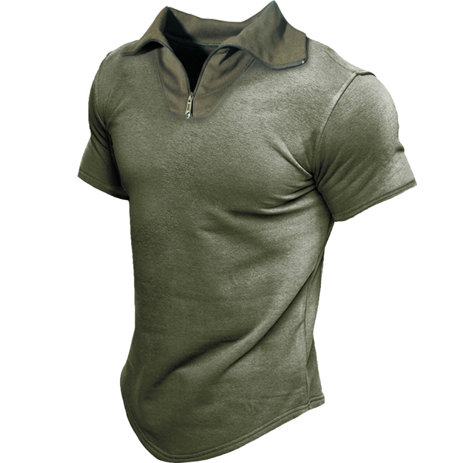 

Men's Vintage Lapel Short Sleeve T-Shirt