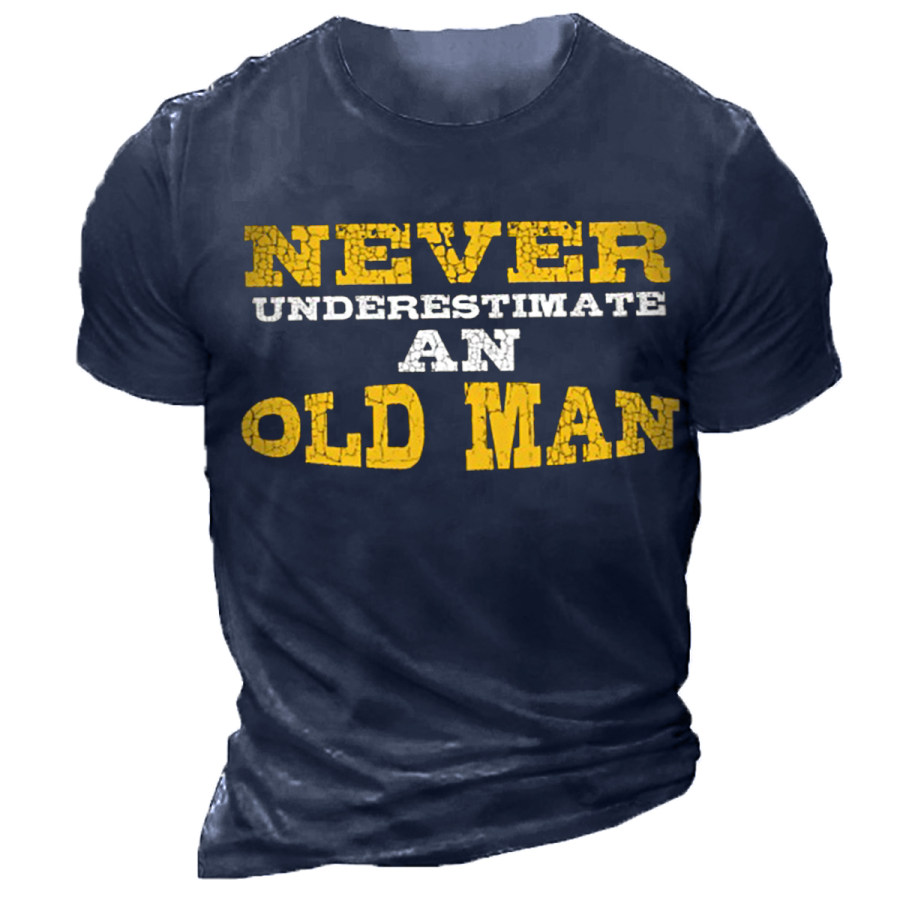 

Men's Vintage OLD MAN Round Neck Short Sleeve T-Shirt