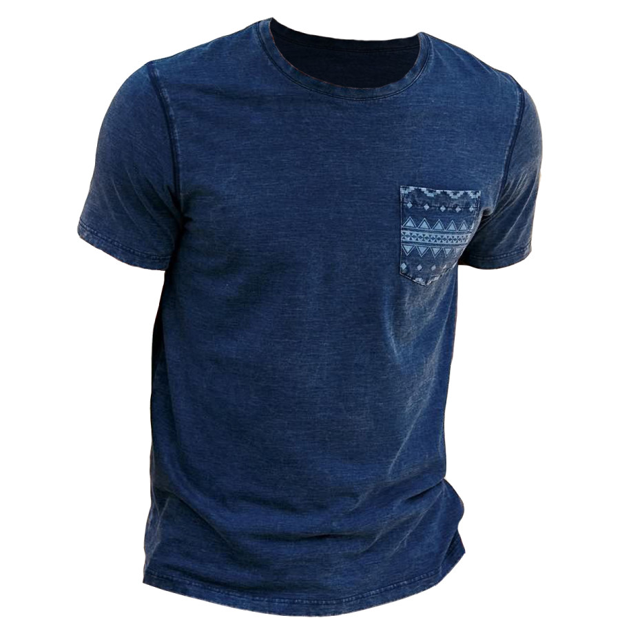

Men's Retro Ethnic Style Round Neck Short Sleeve T-shirt