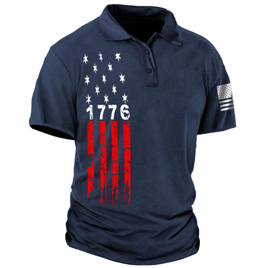 

Men's Vintage 1776 Independence Day Polo Short Sleeve T-Shirt