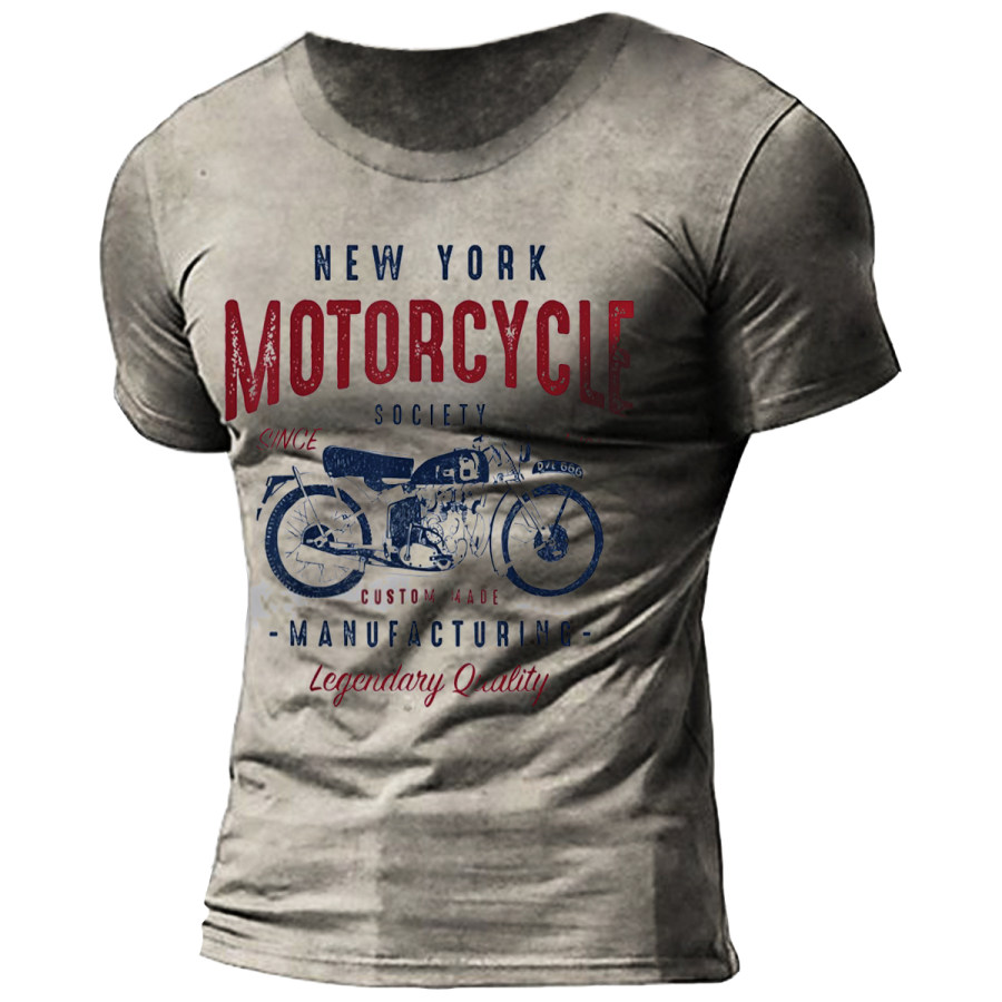 

Men's Retro Motorcycle Round Neck Short Sleeve T-Shirt