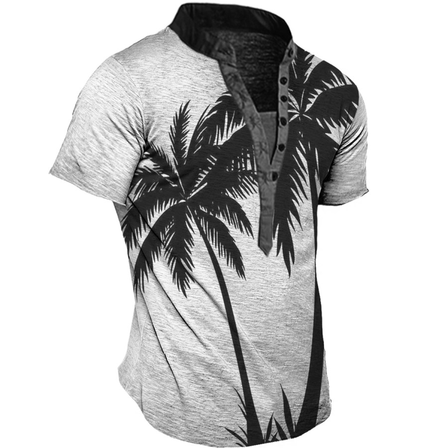 

Men's Hawaiian Coco Henley Short Sleeve T-Shirt