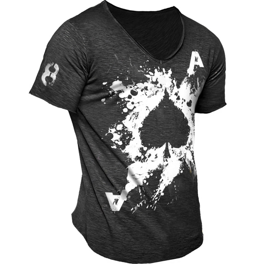 

Men's Vintage Playing Card Ace Of Spades Short Sleeve T-Shirt