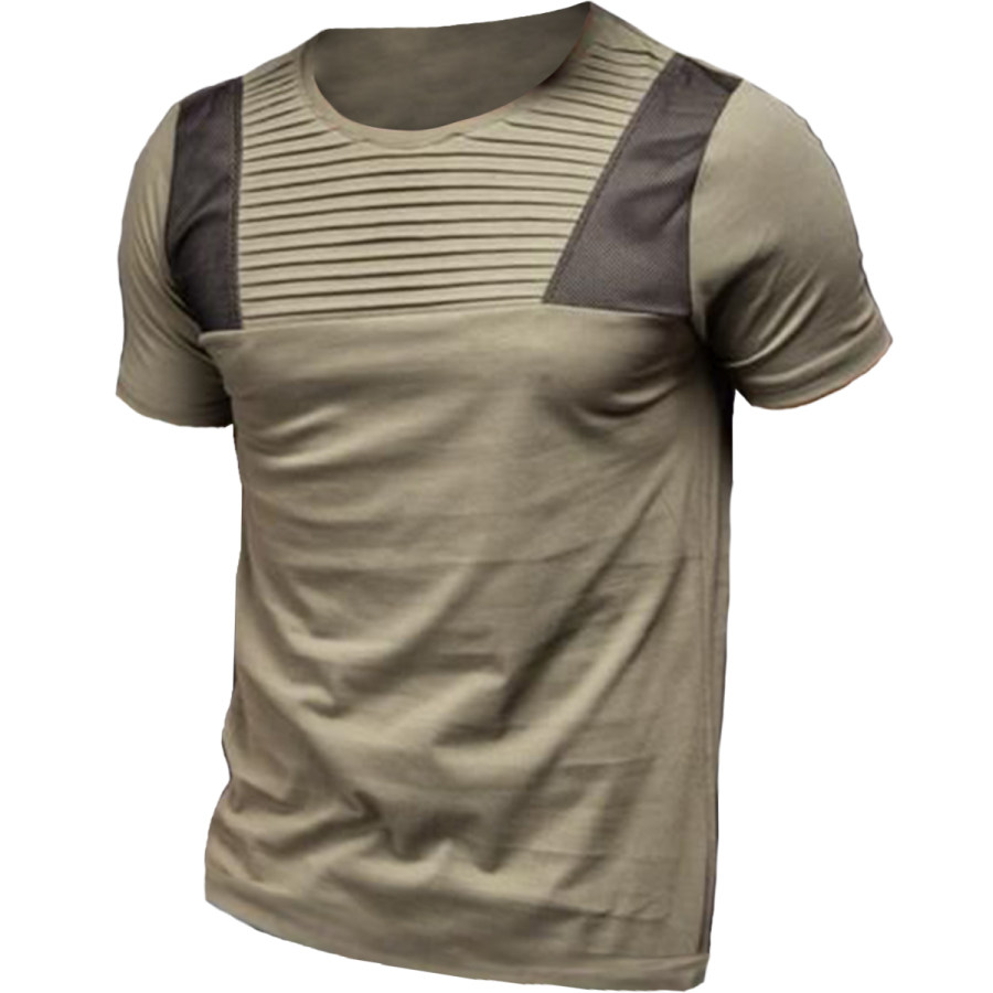 

Men's Vintage Pleated Short Sleeve T-Shirt