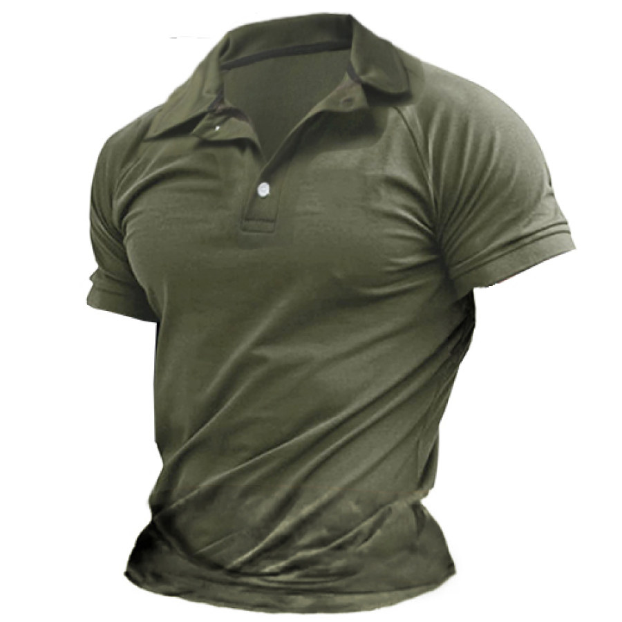 

Men's Outdoor Raglan Sleeve Tactical Short Sleeve Polo Shirt