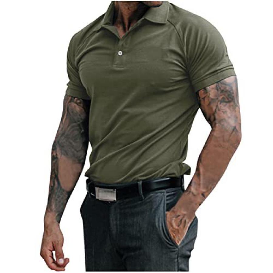 

Men's Outdoor Raglan Sleeve Tactical Short Sleeve Polo Shirt