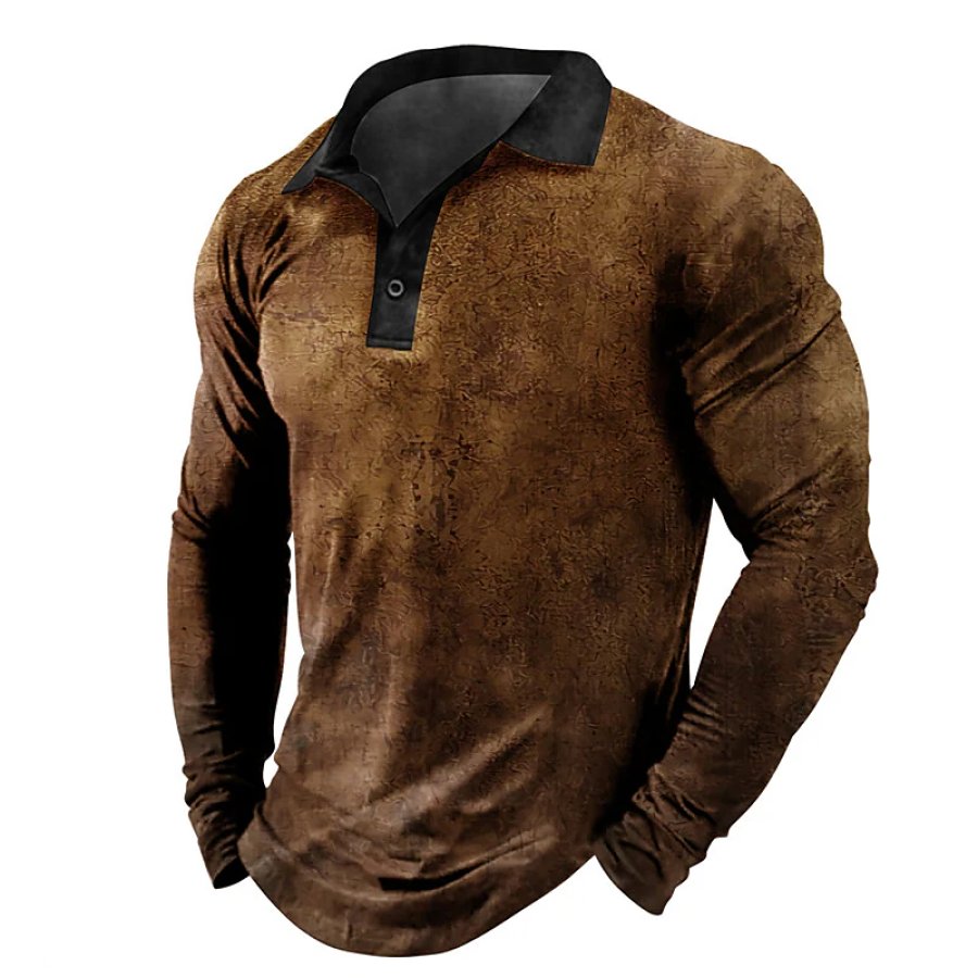 

Men's Outdoor Vintage Breathable Button-down Polo Shirt Tee