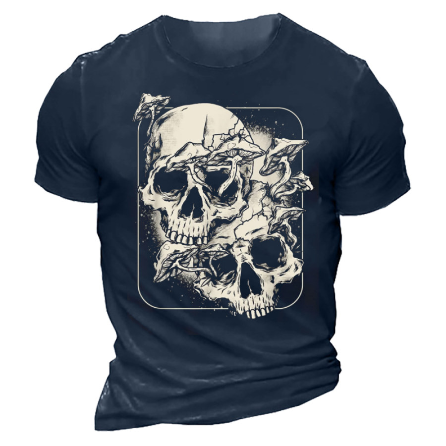 

Men's Vintage Skull Print Crewneck T-Shirt