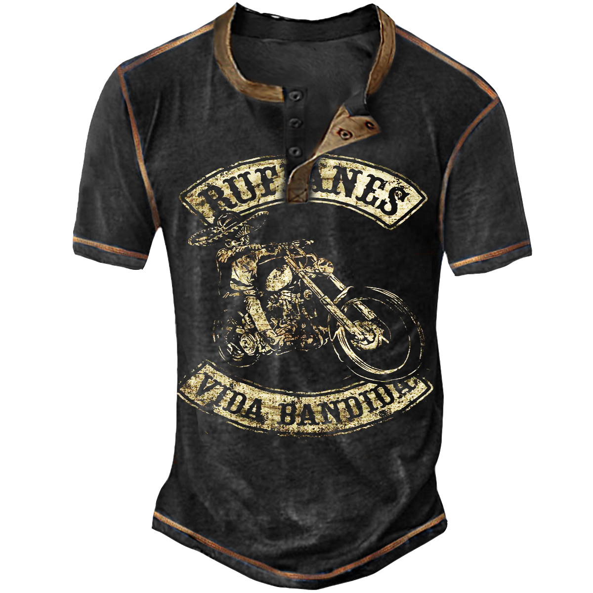 Men's Vintage Motorcycle Skull Chic T-shirt