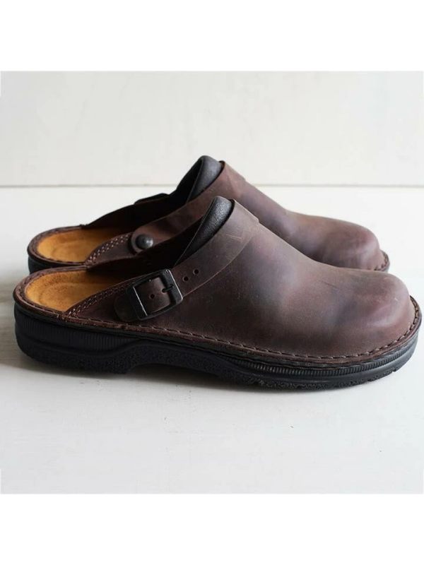 Men's Square Head Retro Slippers