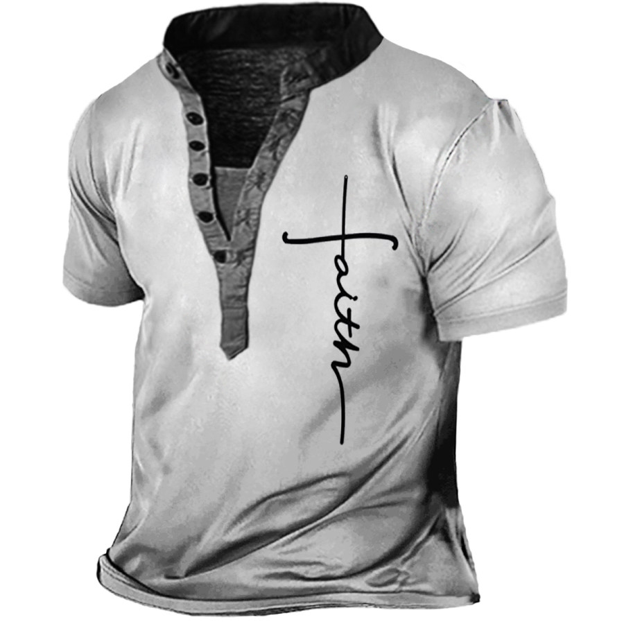 

Men's Vintage Casual Henley T-Shirt