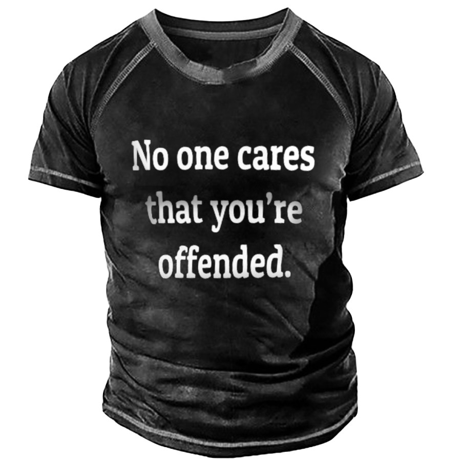 

Men's Vintage No One Cares That You're Offended Short Sleeve T-Shirt