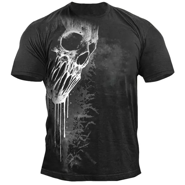 Men's Vintage Skull Short Sleeve T-Shirt - Kalesafe.com 