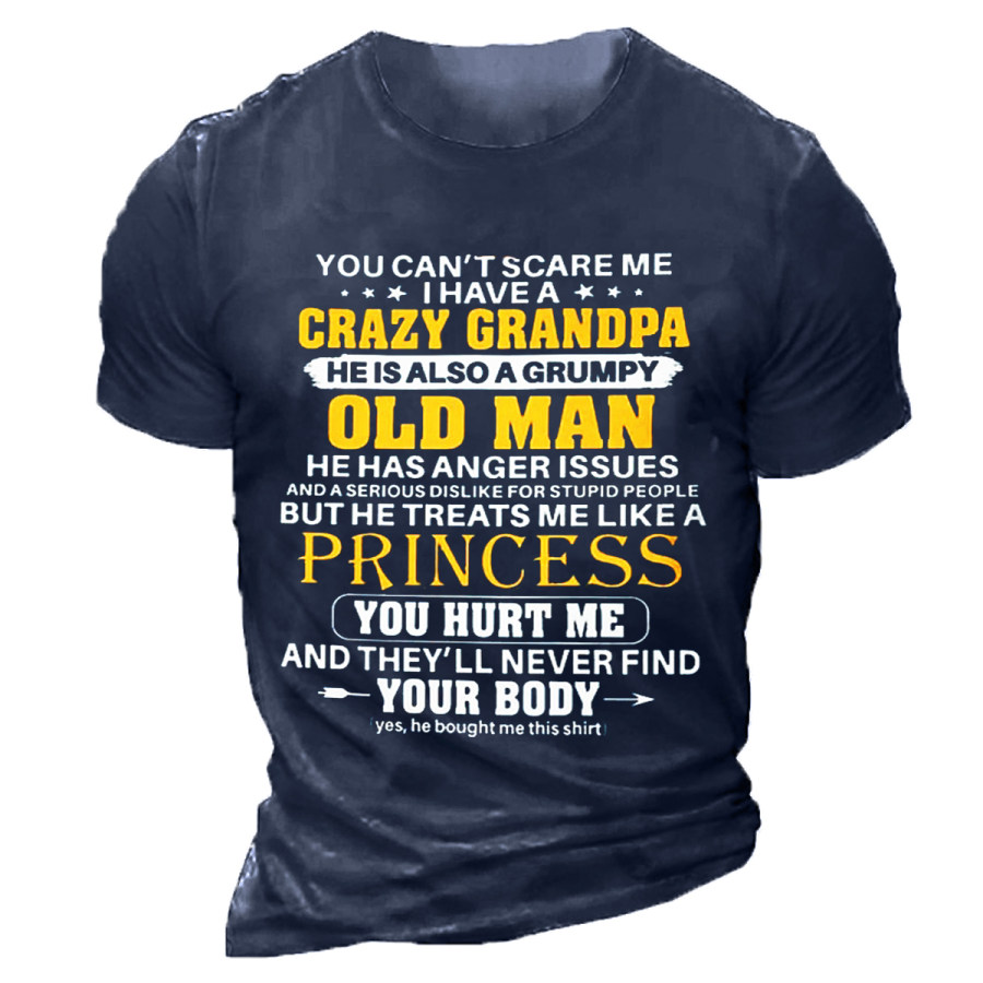 

Men's Vintage OLD MAN Round Neck Short Sleeve T-Shirt