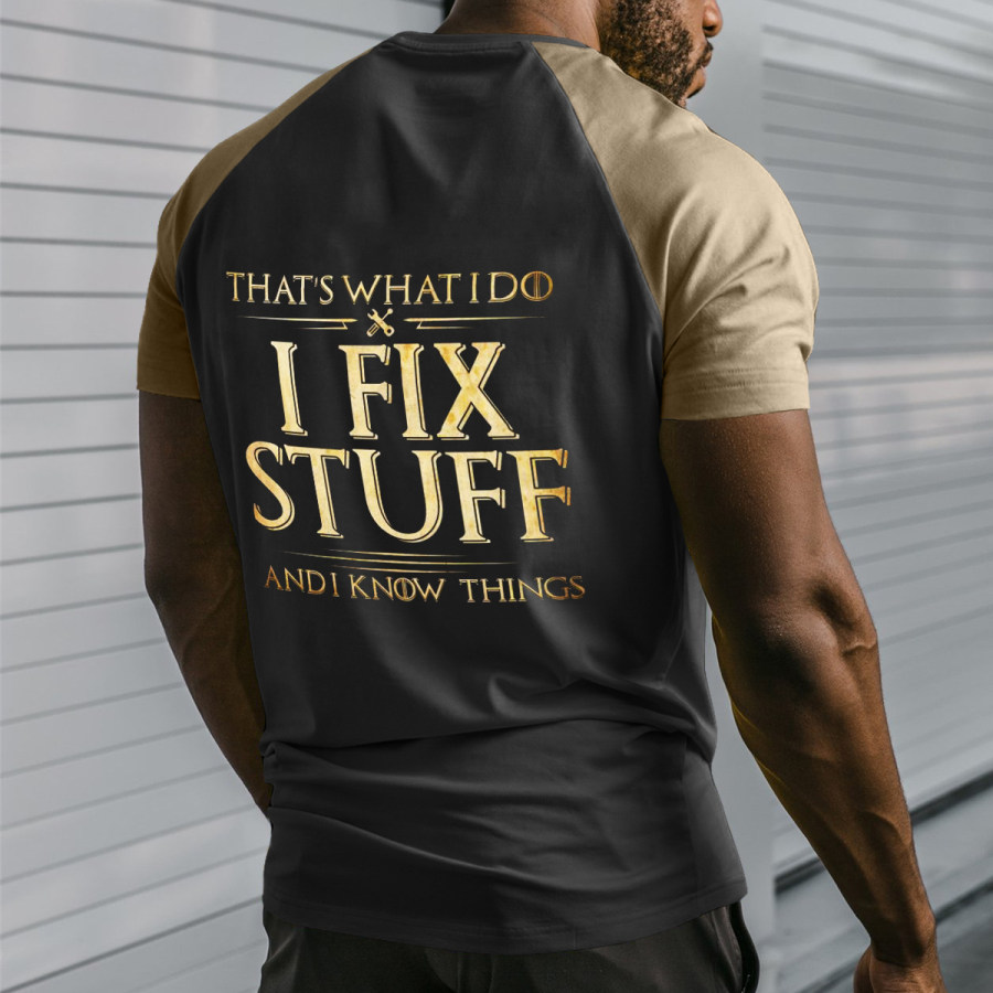 

Men's I Fix Stuff Short Sleeve T-shirt With Back Print