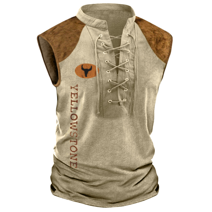 

Men's Vintage Yellowstone Tie Sleeveless T-Shirt