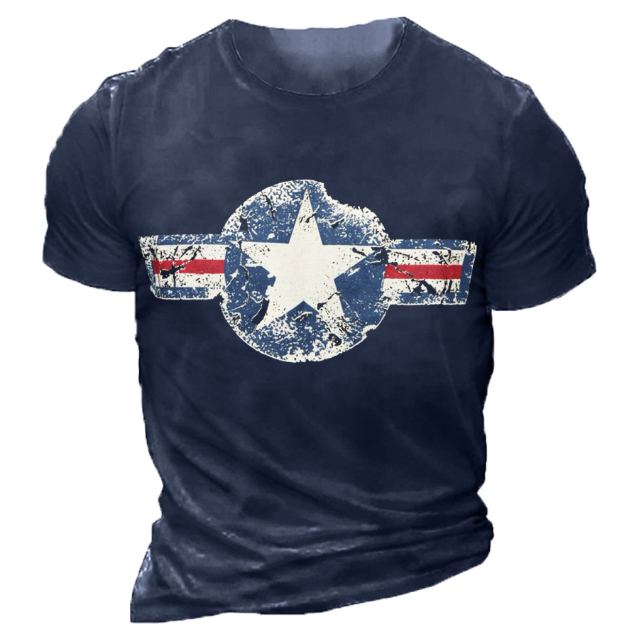 

Men's Vintage Round Neck Short Sleeve T-Shirt