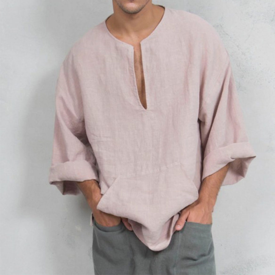 

Men's Vintage Cotton Linen Loose T-Shirt