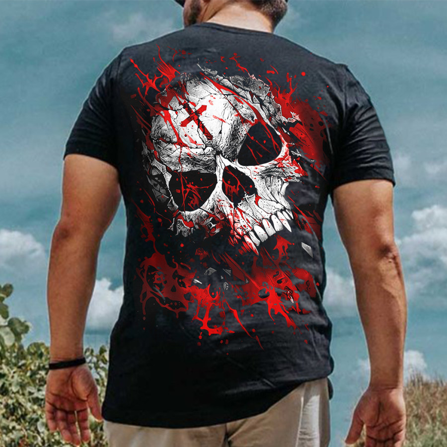 

Men's Vintage Cross Skull Short Sleeve T-Shirt