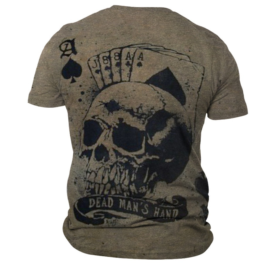 

Men's Vintage Skull Playing Card Short Sleeve T-Shirt