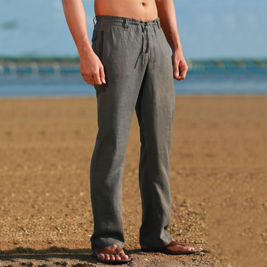 

Men's Vintage Linen Beach Trousers