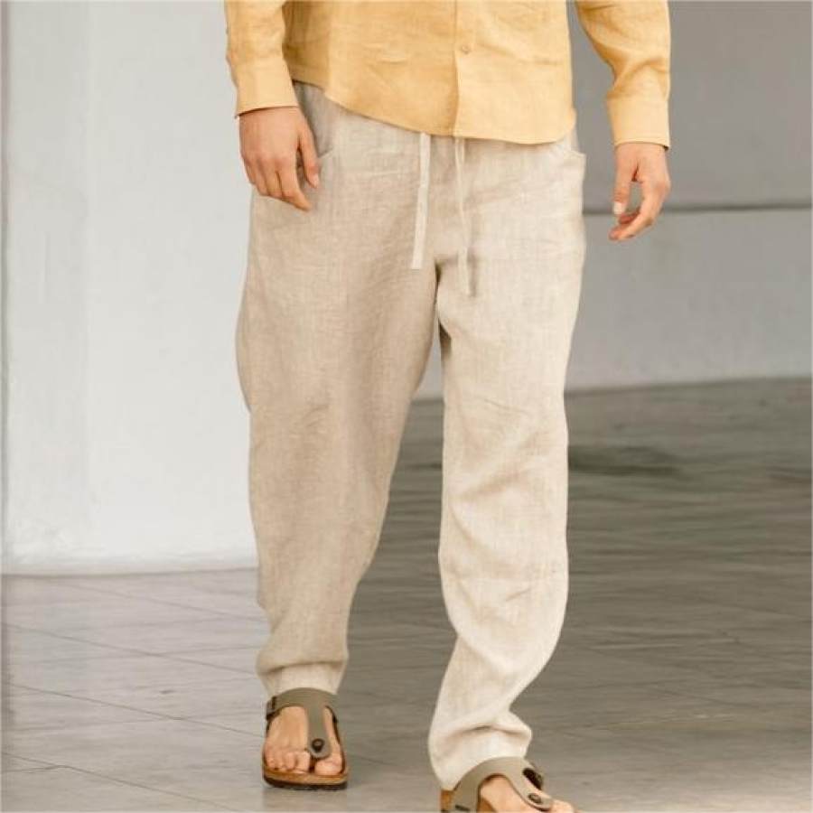 

Men's Vintage Linen Beach Trousers