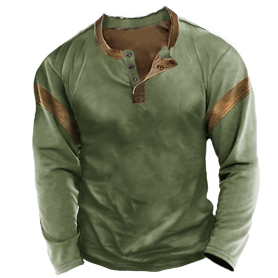 

Men's Outdoor Vintage Long Henley T-Shirt