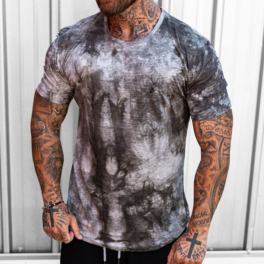 

Men's Casual Floral Short-sleeved T-shirt
