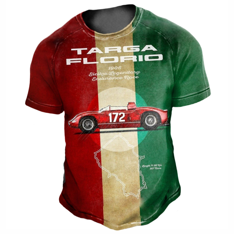 

Men's Retro Contrast Racing Print T-Shirt