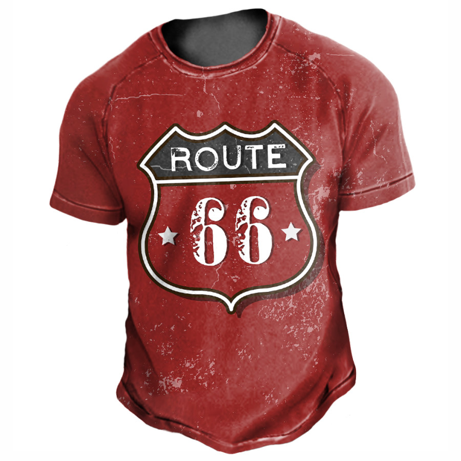 

Men's Vintage Route 66 Print T-Shirt