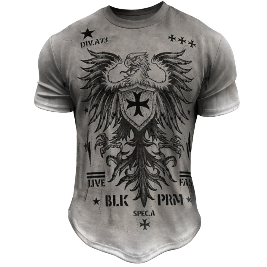 

Men's Vintage Cross Print Short Sleeve T-Shirt